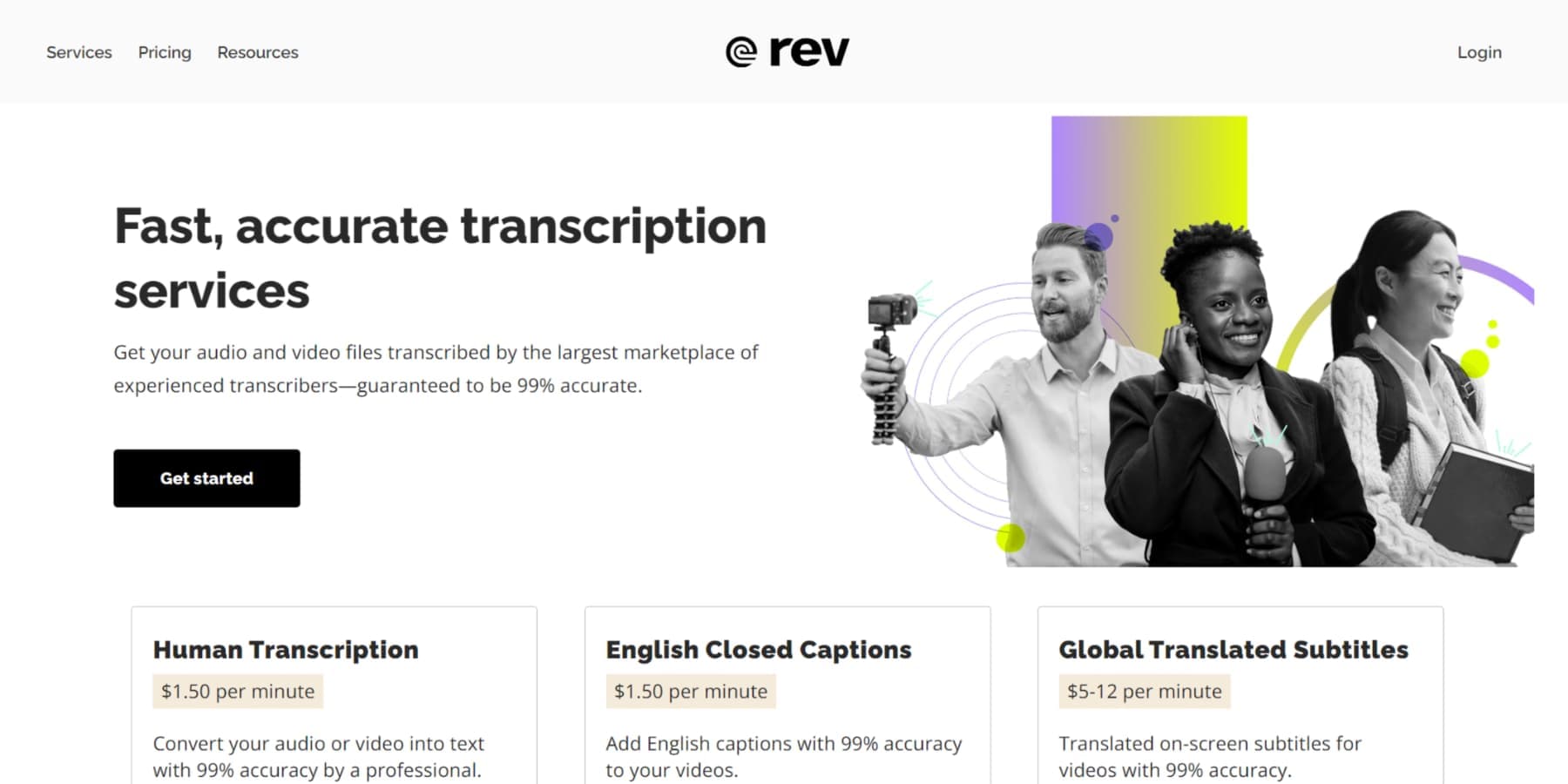 a screenshot of revs home page